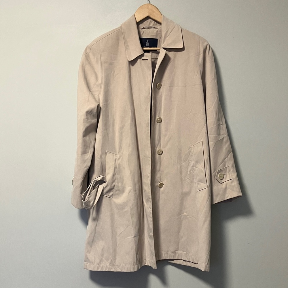 London Fog Beige Button-Up Trench Belted Jacket Coat